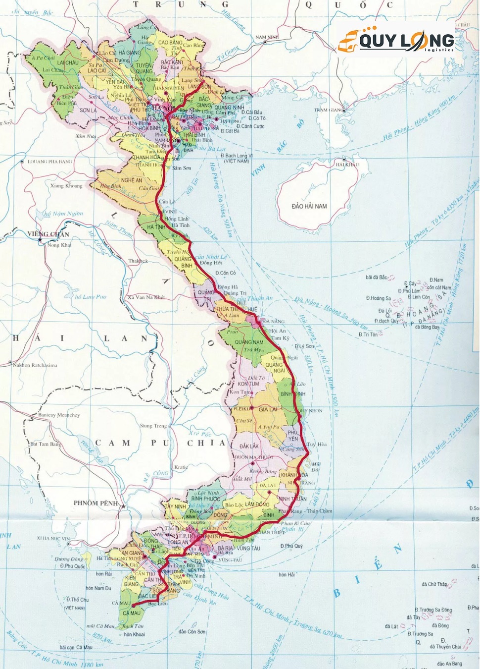 Bản đồ Quốc lộ 1A
